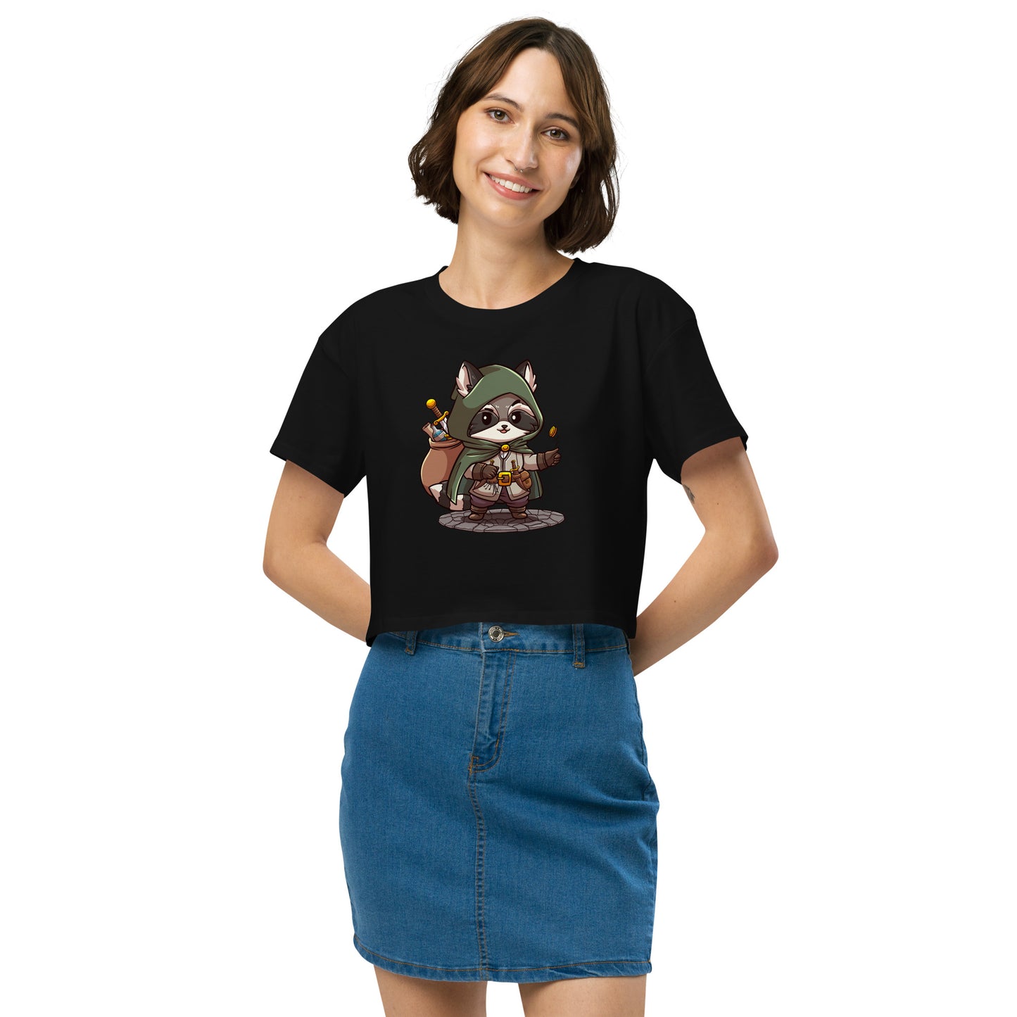 Waschbär Dieb - Crop T-Shirt
