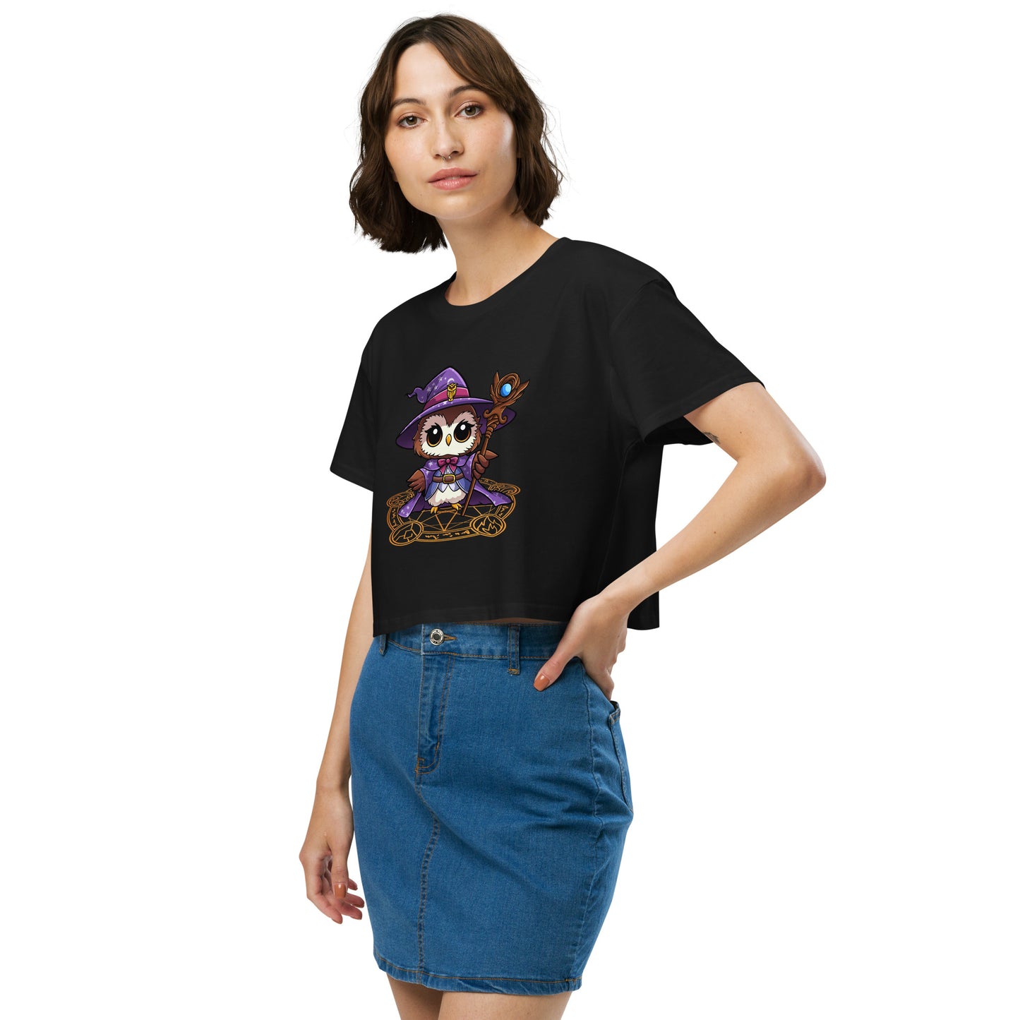 Eule Magier - Crop T-Shirt