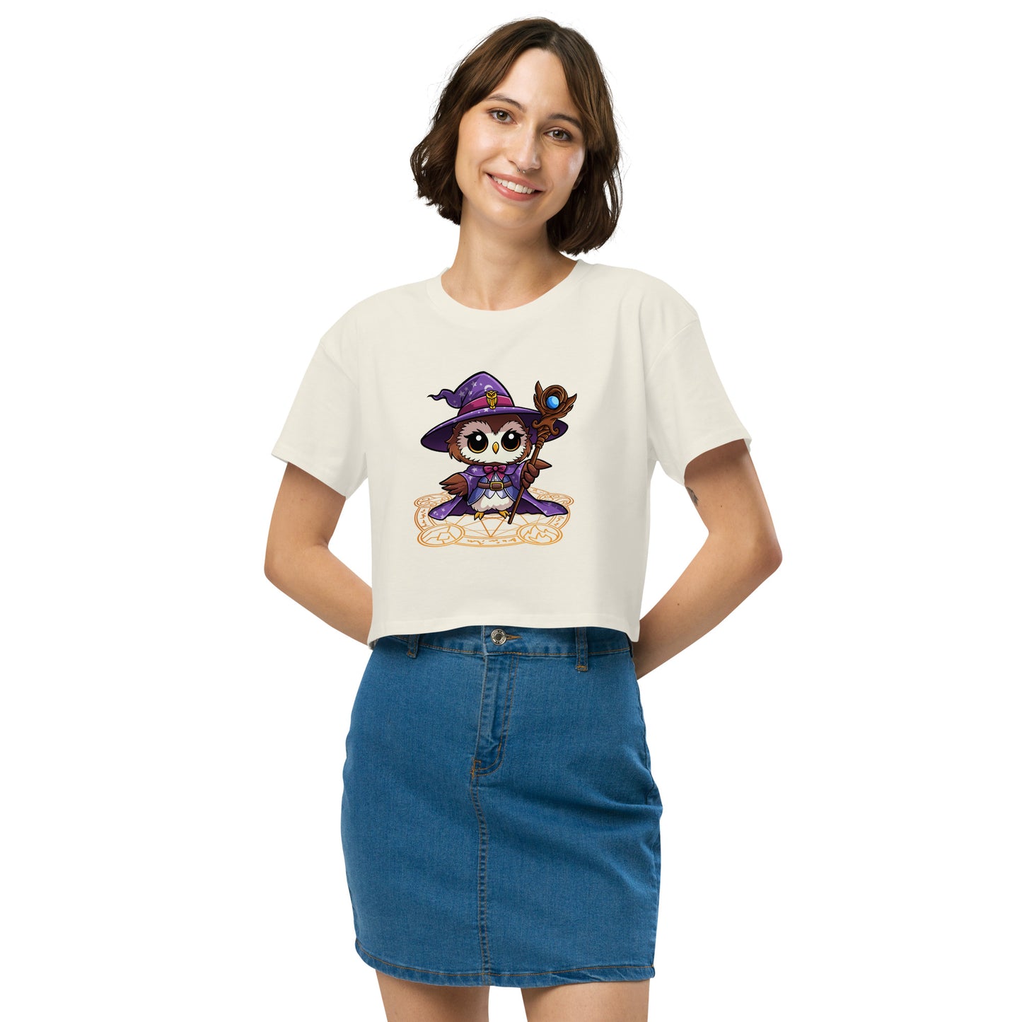 Eule Magier - Crop T-Shirt