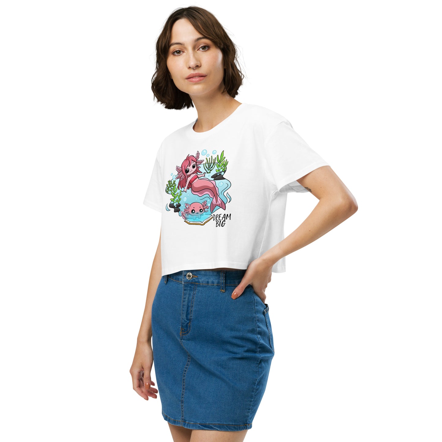 Axolotl Dream Big - Crop T-Shirt