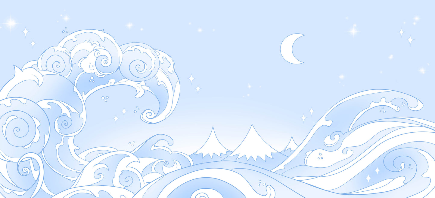 Kawaii Waves blue - MerchMotten
