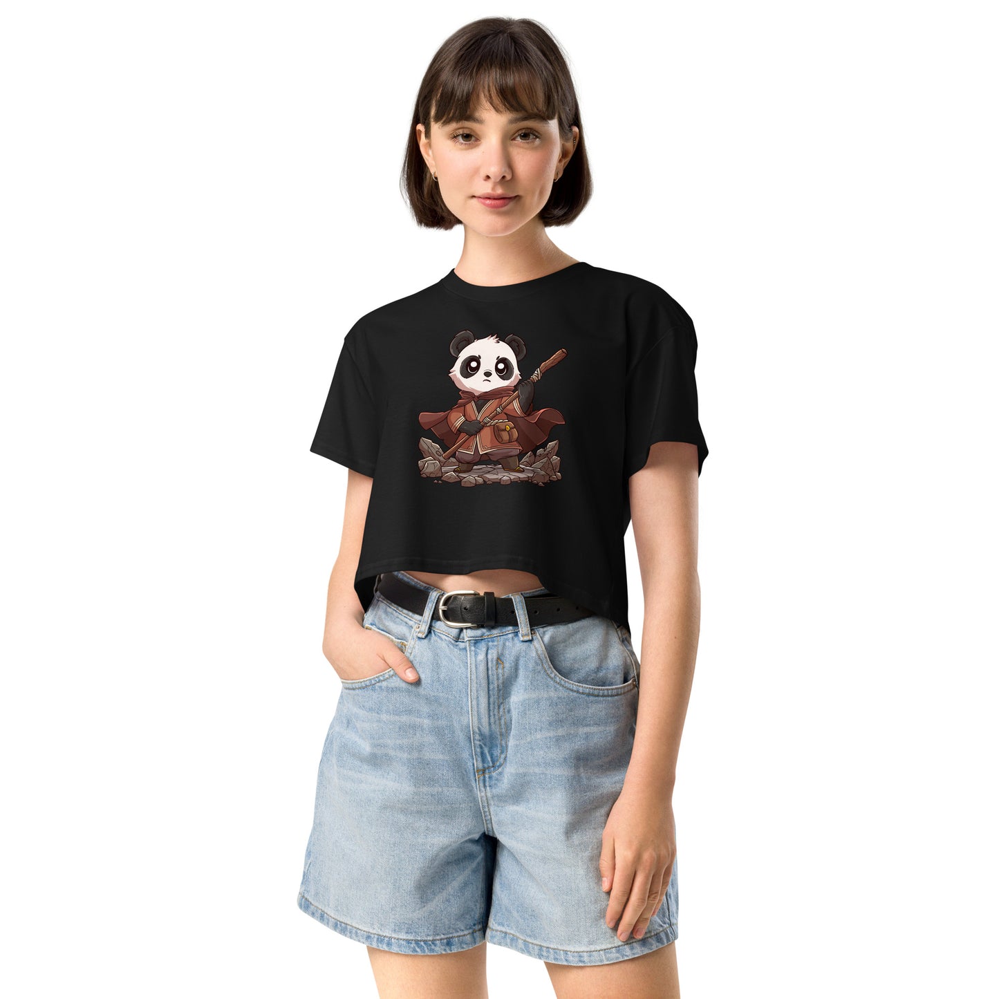 Panda Monk - Crop T-Shirt