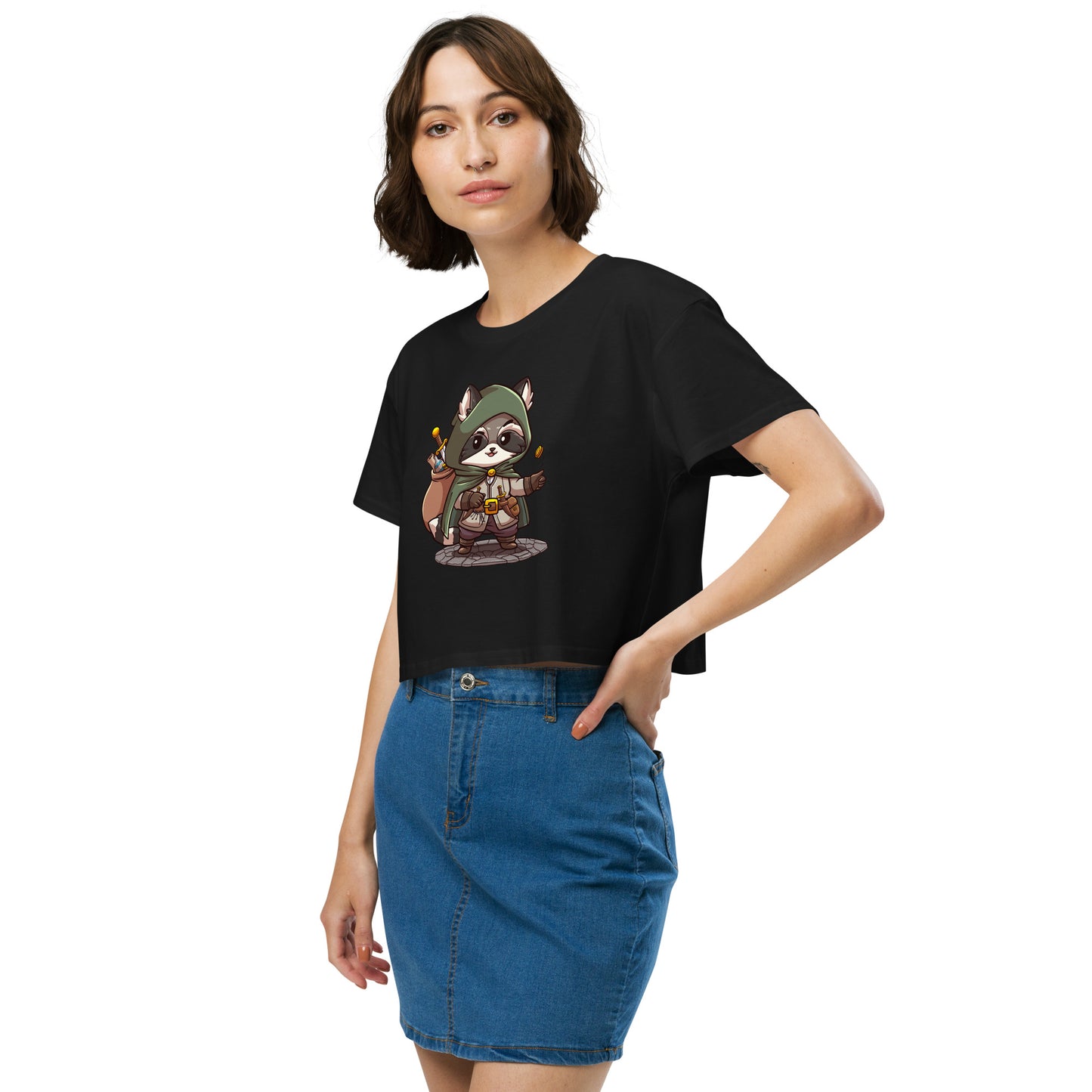 Waschbär Dieb - Crop T-Shirt