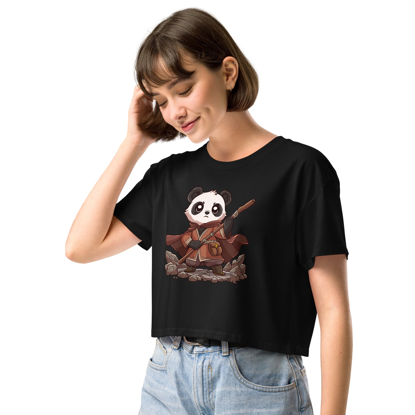 Panda Monk - Crop T-Shirt