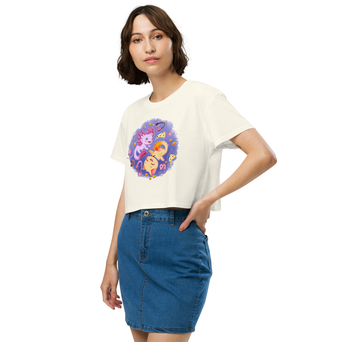 Axolotl x Kitten - Crop T-Shirt